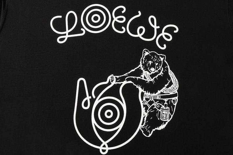 送料込 ロエベ Tシャツ コピー ロゴプリントクルーネック半袖Tシャツ loe02036